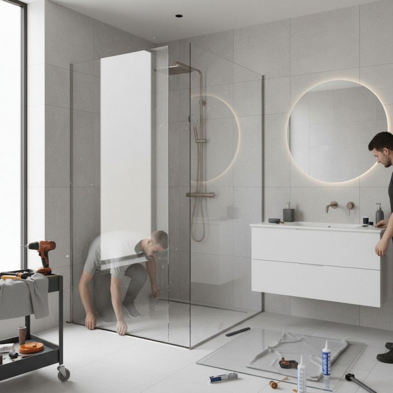 Shower Door Installation detail